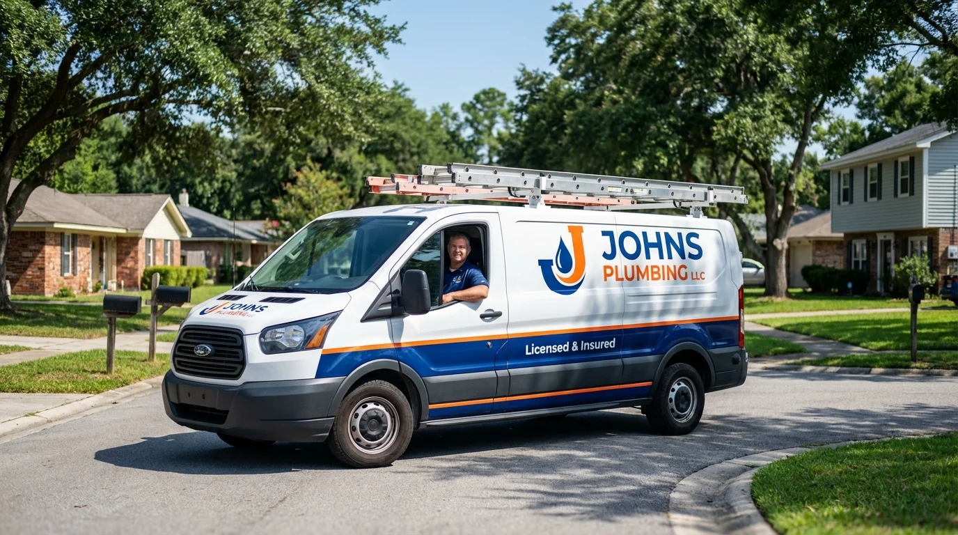 Johns Plumbing LLC service van in Hazelwood, MO