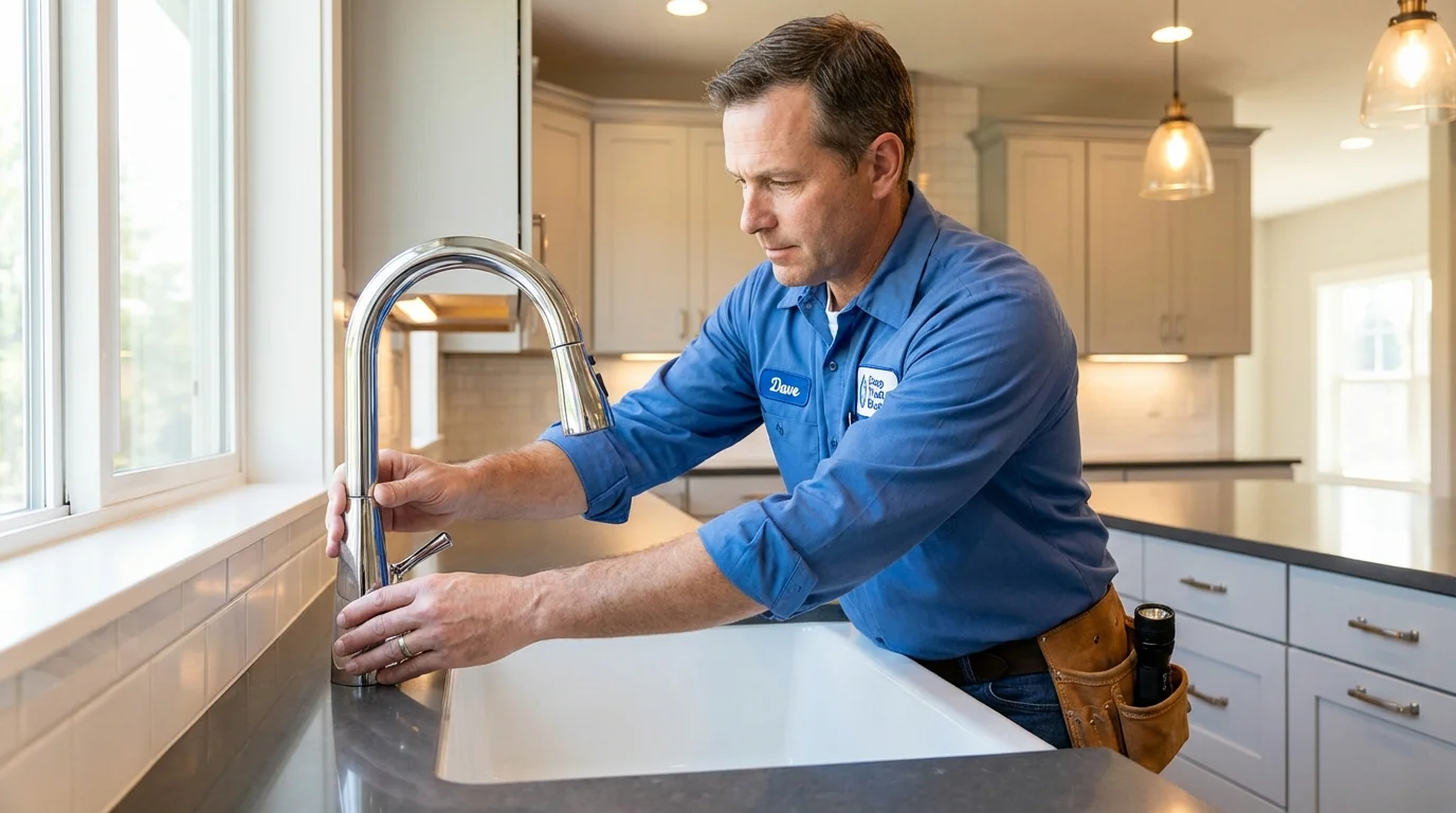 Kitchen faucet installation by Johns Plumbing LLC in Hazelwood